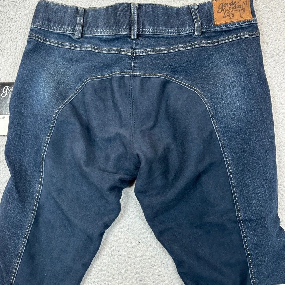 NEW Goode Rider Jeans Mens 34 Blue Jean Rider Breech Full Seat Equestrian Denim